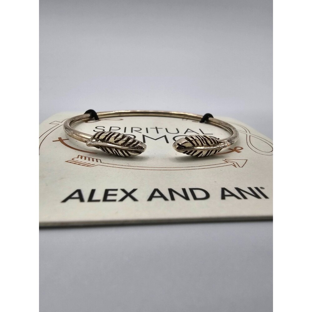 New w/ Tag Alex and Ani Spiritual Armor Silver "Feather" Bracelet MSRP: $98.00
